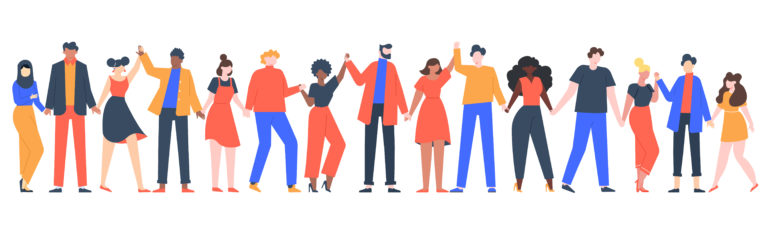Illustration de personnes se tenant la main